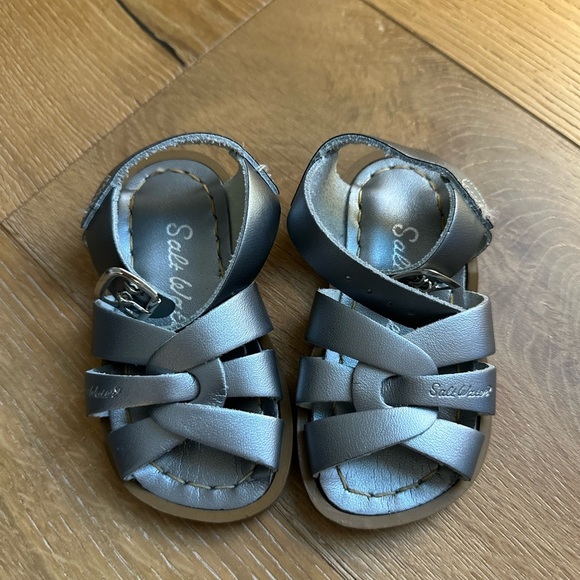 Salt Water Sandals by Hoy Other - Salt Water Sandals by Hoy Silver Sandals with Adjustable Straps